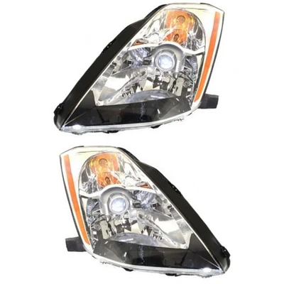 Headlight Set For 03-05 Nissan 350Z with Bulb Halogen Coupe NI2503146 NI2502146 - Image 1 of 4
