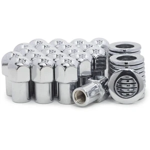 25 Lug Nuts 1/2-20 Chrome Dome Top Mag .75 Shank Cragar Center Washers - Picture 1 of 2