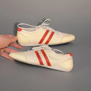 Vintage Prada Sport Canvas Sneaker 36 Italy Elfenbein Orange Streifen Y2K Authentic - Bild 1 von 5