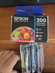 **EXPIRED** Epson 200 4 Pack Ink Cartridge Cyan Magenta Yellow Black OEM GENUINE - Picture 1 of 7