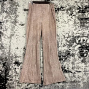 Free People Ribbed Velvet Flare Pants Womens Size Medium Pull On Hippie Boho - Picture 1 of 13