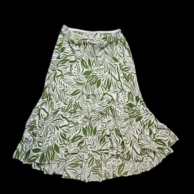 Saia maxi floral boho verde grande Lola P - Imagem 1 de 4