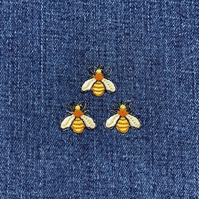 3-Pack Hornet Applique Patch Mini Yellow Jacket Bumble Bee Embroidered Badge - Image 1 of 2
