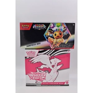 NEW Pokemon White Flare Elite Trainer Box Prismatic Evolutions Surprise Box LOT - Picture 1 of 13
