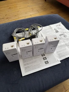 4 x BT Simpler Networks HP200PT64BT Powerline 200mpbs Adapters + 3 x Eth. cables - Picture 1 of 5