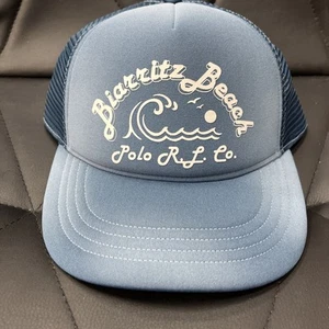 Neu mit Etikett Polo Ralph Lauren Trucker-Baseballmütze blau BIARRITZ BEACH Grafikschaum - Bild 1 von 3