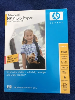 One Opened Box Advanced hp Glossy Photo Paper 8.5 x 11 50 sheets 10.5 mil inkjet - Image 1 of 2