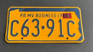 1967 Pennsylvania MV Business License Plate Tag C63-91C - Picture 1 of 1