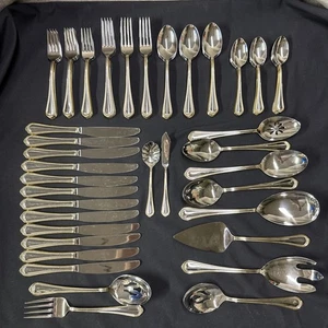 Mikasa Regent Perlen mit 24k Gold Akzent Silberbesteck Set Service 12 plus zehn Portionen - Bild 1 von 7
