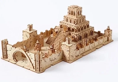 Wooden Temple Model Kit –DIY 3D Puzzle Ancient Pyramid Architecture Perfect Gift - Image 1 of 4