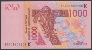 Senegal  1000  Francs  2003  AU-UNC  P.  715K,   Banknotes, Uncirculated - Picture 1 of 2