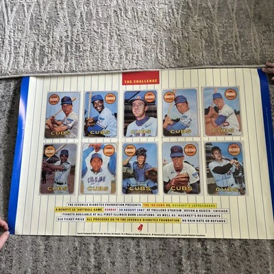 1969 Chicago Cubs Team Signed 20x30 Poster 9 Sigs Williams, Santo, Jenkins etc.. - Image 1 of 4