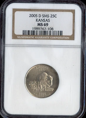 2005-D Kansas Quarter NGC MS69 Satin Holiday Sale 🎁 - Image 1 of 2