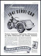 1940 Harley Davidson motorcycle cop photo vintage trade print ad