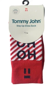 Tommy John Stay-Up Kids Christmas Dress Socks Shoe Sz 3.5-5 Ho Ho Ho Haute Red - Picture 1 of 6