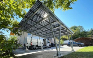 PV Carport Solarcarport erweiterbar mit Stützen und auskragend Photovoltaik - Bild 1 von 10