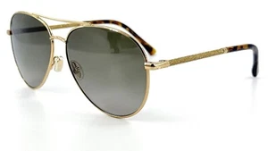 Jimmy Choo Devan S Womens Metal Aviator Sunglass 006JHA Gold Havana 59-13 w Case - Picture 1 of 6