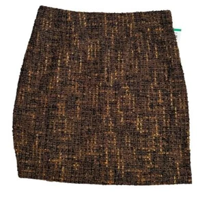 AMANDA + CHELSEA $98 Modern Fit Brown Gold Tweed Like Pencil Skirt - Picture 1 of 8