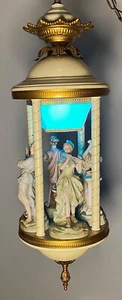Rare Mid Century Italian Swag Lamp Porcelain Figurines Similar To Rain Light - Picture 1 of 9