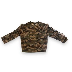 Long Sleeve Double Ruffle Sparkle Camo Shirt Medium by Moon & Stars Medium - Picture 1 of 5