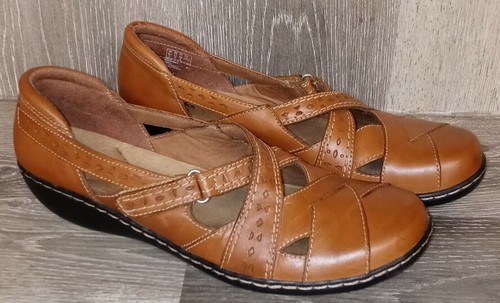 Mocassini Clarks Bendables Ashland Spin Q da donna 12 M marroni punta tonda piatti indossati 1 x