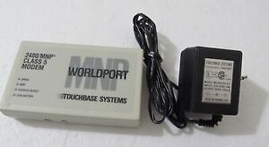 Touchbase Systems 2400 Baud Worldport Portable Modem 01-0700 with AC Adapter