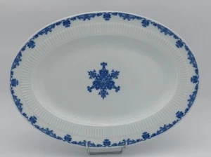 Plato Ovalado L 41,5 Cm Ceralene Porcelana De Limoges St Cloud Blanco Y Azul - Imagen 1 de 5