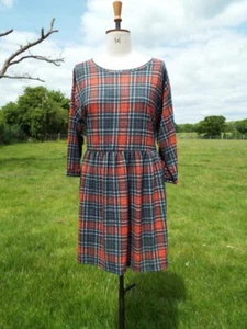 Super Soft Pull On Red Check Dress With Stretch TOPSHOP Size 16 BNWT RRP £32 - Picture 1 of 4