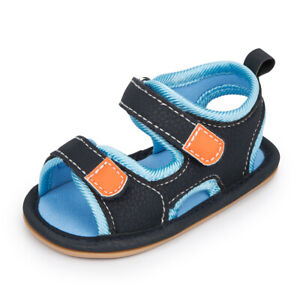 New Baby Boy Crib Shoes Infant Summer Sandals Toddler Rubber PreWalker Trainers