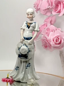 Vintage Figurine Lady Porcelain Hand Painted Edwardian Cemark Int 25 cm tall - Picture 1 of 17