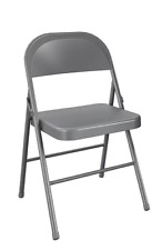 Mainstays Metal Folding Chair, Double Braced All-Steel, Gray