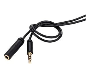 Cable de extensión auxiliar delgado macho a hembra para auriculares de audio estéreo de 3,5 mm y 3 pies - Imagen 1 de 4