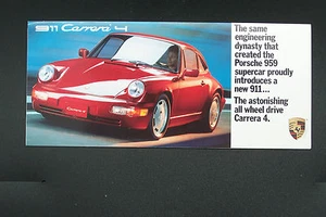 Porsche 911 Carrera 1989 4 dueños folleto de ventas original nuevo pequeño - Imagen 1 de 3