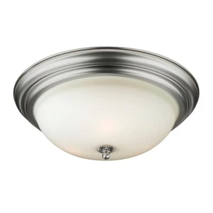 Forte Lighting 3-Light White Glass Flush Mount, Nickel/White - 6029-03-55 - Picture 1 of 1