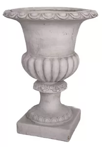 Gartenvase Barock Kratervase Antik Amphore Schlosspark Vase Weiss Blumentopf 56c - Bild 1 von 5