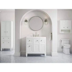 KOHLER Single Vanity 36.56" 2-Drawer 2-Door Adjustable Hinges Soft-Close White - Picture 1 of 10