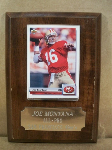 Wood Plaque ~Joe Montana ~ All-Pro~San Francisco 49er's~1990 Upper Deck ~7" x 5" Cover