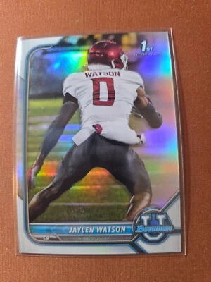 2022 Bowman University 1st #76 Jaylen Watson SILVER RC - Image 1 of 2