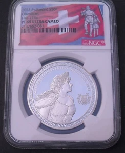 2023 Switzerland S50F , NGC PF 68 Ultra Cameo, Obwalden Shooting Festival #3 - Picture 1 of 4