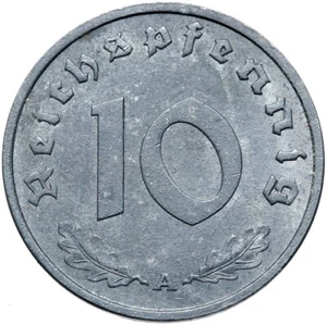 German 3. Reich-J. 371-coin 10 Reichspfennig 1945 A-zink-RARE! - Picture 1 of 2