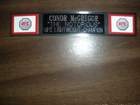 CONOR McGREGOR (UFC LIGHTWEIGHT) NAMEPLATE FOR SIGNED TRUNK DISPLAY/PHOTO/PLAQUE Cover