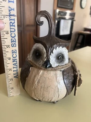 Coruja Jardim Decoração para Casa Forma de Cabaça Rústica Resina Exclusiva Resistente Fofo Celeiro Hoot - Imagem 1 de 4