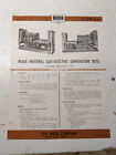 BUDA NATURAL GAS ELECTRIC GENERATOR SET SPECIFICATIONS SALES BROCHURE 1947 100KW