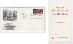 TurtlesTradingPost- Haym Salomon- 1975 #1561 FDC Artcraft- ICI Ad Cover - Picture 1 of 5