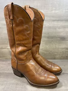 Stivali western da cowboy J. Chisholm 51417 in pelle marrone da uomo taglia 8 D - Foto 1 di 14