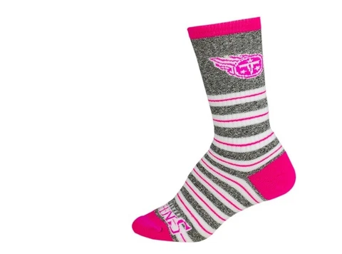 Tennessee Titans Football Gray Marbled & Pink Melange Stripe Deuce Crew Socks Cover