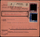 DR; Neukirchen, Stegstempel auf Wertpaketkarte, rks. Landpost R2