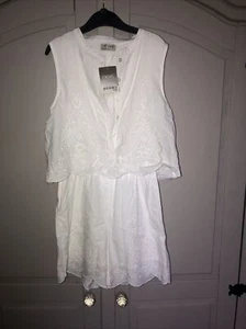 Next girls white Broderie anglaise cotton playsuit BNWT age 9 rrp£26 - Picture 1 of 5