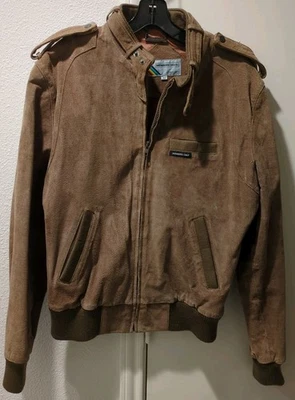 Chaqueta de gamuza artesanal Members Only By Europe talla 42 para hombre etiqueta arco iris de colección limpia Foto 1 de 4