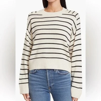 Suéter tejido a rayas crema y negro Tahari para mujer talla XL Foto 1 de 4